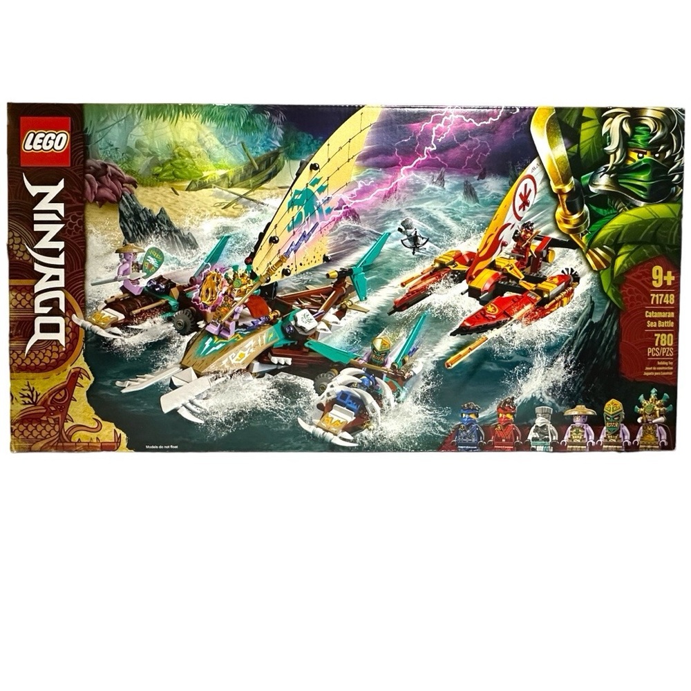 RARE Retired LEGO Ninjago 71748 Catamaran Sea Battle Set The Island + 6 Minifigs